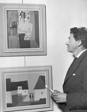 Load image into Gallery viewer, 'Mediterranean Scene with Two Women and Houses' by Fabian Lundqvist