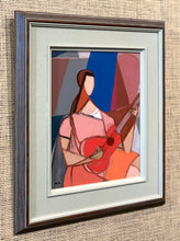 Load image into Gallery viewer, 'Kubistisk Flicka med Gitarr' (Cubist Girl with Guitar) by Wilhelm Wik