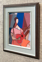 Load image into Gallery viewer, 'Kubistisk Flicka med Gitarr' (Cubist Girl with Guitar) by Wilhelm Wik