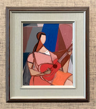 Load image into Gallery viewer, 'Kubistisk Flicka med Gitarr' (Cubist Girl with Guitar) by Wilhelm Wik