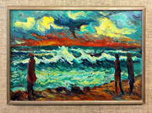 Load image into Gallery viewer, 'Coastal Scene With Figures and Choppy Seas' by Leif Dreier Gaihede - ON SALE was $785 now $665 - 10thANNIVERSARYSALE
