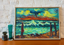 Load image into Gallery viewer, 'Coastal Scene With Figures and Choppy Seas' by Leif Dreier Gaihede - ON SALE was $785 now $665 - 10thANNIVERSARYSALE