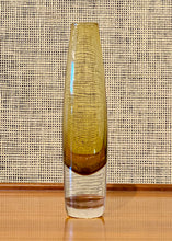 Load image into Gallery viewer, Mustard yellow glass vase by Bo Borgström for Åseda Glasbruk