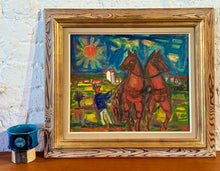 Load image into Gallery viewer, 'Farmer with Ardennes Horses in Field' by Olaf Tangen