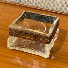 Load image into Gallery viewer, Glass and bronze low vase by Pentti Sarpaneva - ON SALE was $145 NOW $125 - 10thANNIVERSARYSALE