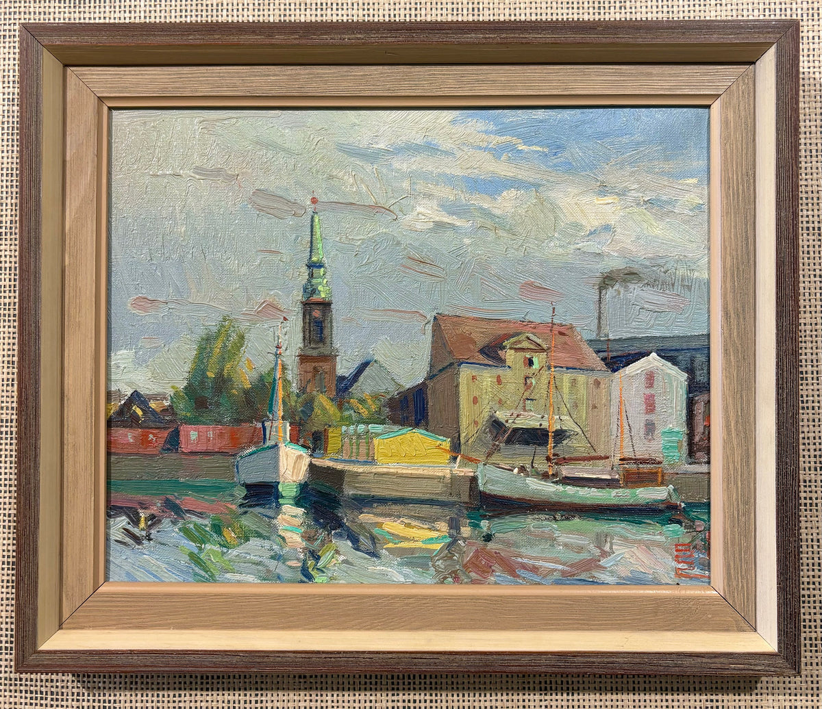 Copenhagen Scene with Boats' by Svend Sinding Christensen