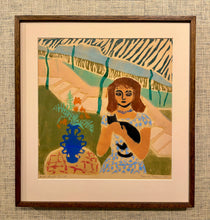 Load image into Gallery viewer, 'Woman With Cat' by Gunnel Frieberg - ON SALE was $1120 now $780 - 10thANNIVERSARYSALE