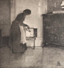 Load image into Gallery viewer, 'Woman With Fire, 1892' (Kvinna vid brasan, 1892) by Helene Schjerfbeck