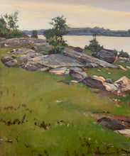 Load image into Gallery viewer, 'Beach with Oak Trees and Boat' by Axel Fahlcrantz