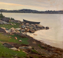 Load image into Gallery viewer, 'Beach with Oak Trees and Boat' by Axel Fahlcrantz