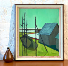 Load image into Gallery viewer, ‘Rowboat and Coastal Huts’ by Kurt Ullberger