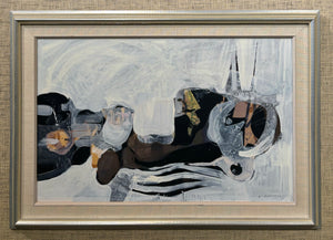 'Abstract Composition in Grey, White, Black, Brown and Orange' by Gunnar Johnsson