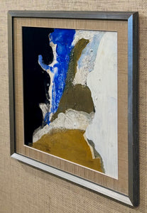 'Abstract in Blue, Black, Mustard and White' by Hans Osswald