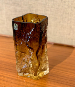 Amber glass vase by Kaj Blomqvist for Kumela Riihimäki, Finland