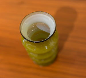 Avocado green glass vase by Bo Borgström for Åseda Glasbruk