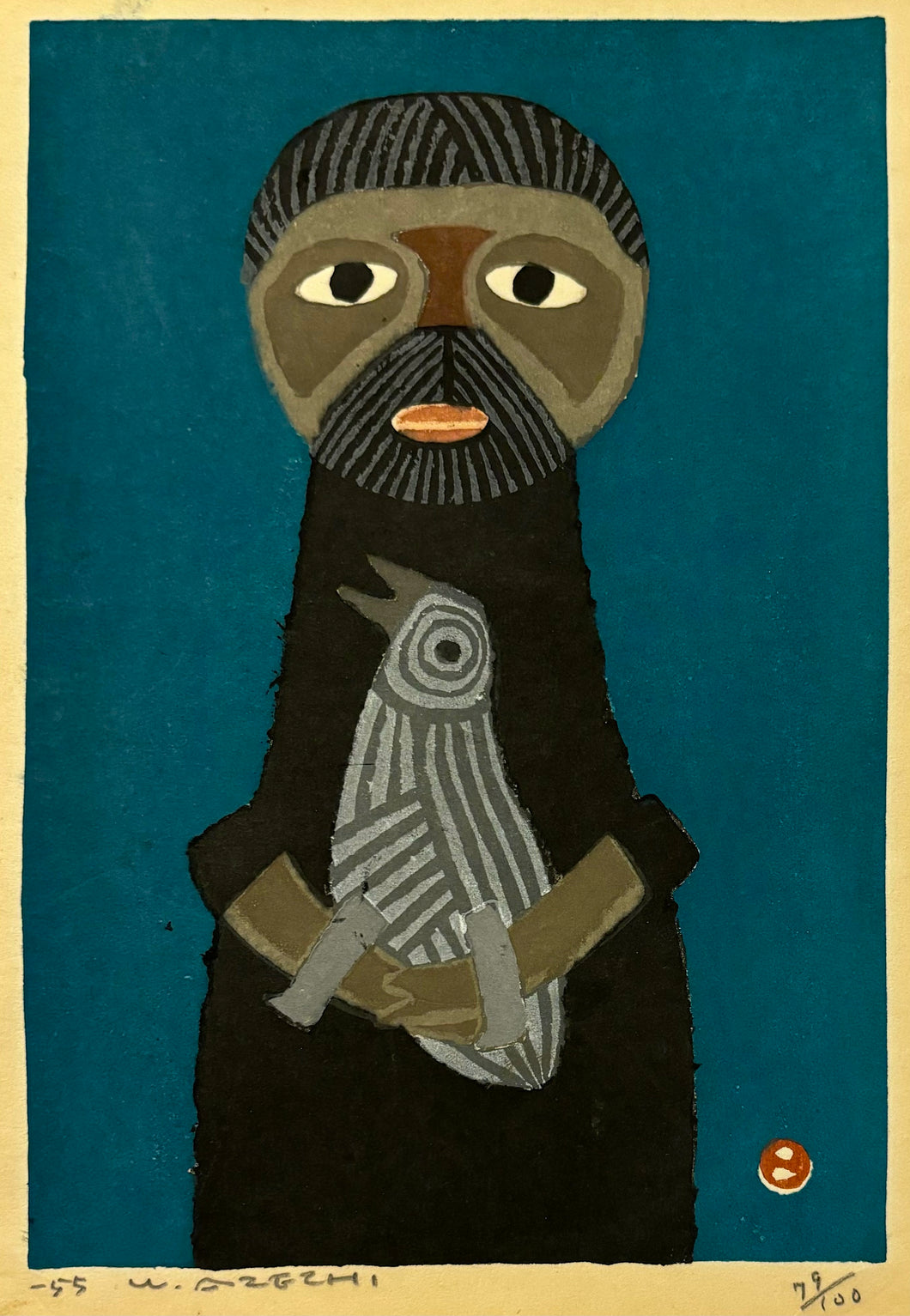 'Mountaineer Holding Bird' by Umetaro Azechi