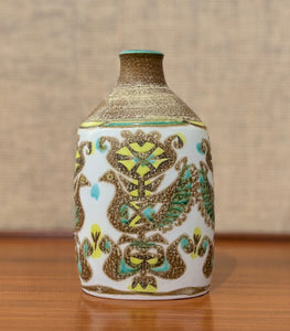 Baca vase with bird motif by Nils Thorsson for Aluminia Royal Copenhagen