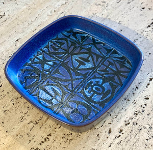 Blue Faience dish by Nils Thorsson for Royal Copenhagen