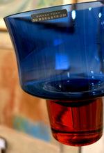 Load image into Gallery viewer, Blue and red glass footed bowl by Bo Borgström for Åseda Glasbruk