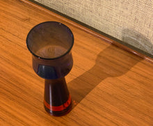 Load image into Gallery viewer, Blue and red glass vase by Bo Borgström for Åseda Glasbruk
