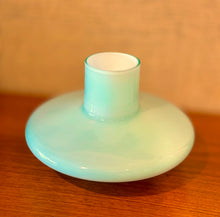 Load image into Gallery viewer, Turquoise and white glass vase - Alsterfors Glasbruk