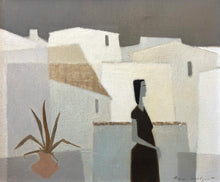 Load image into Gallery viewer, 'Mediterranean Village with Woman in Profile' by Fabian Lundqvist