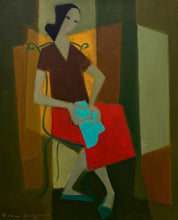 Load image into Gallery viewer, 'Seated Woman on Cubist Background' by Fabian Lundqvist