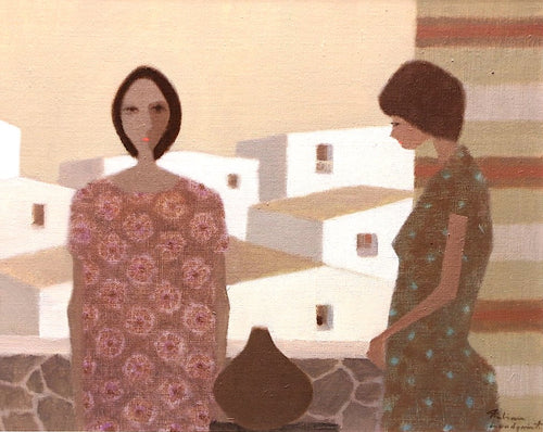 'Two Women with Vase and Hanging Rug' by Fabian Lundqvist