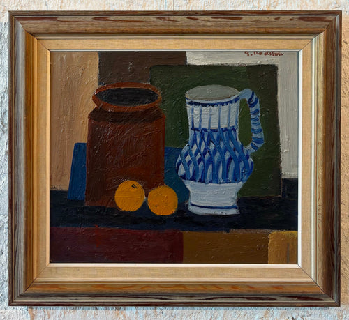 'Still Life With Jug, Jar and Oranges' by Gerhard Nordström