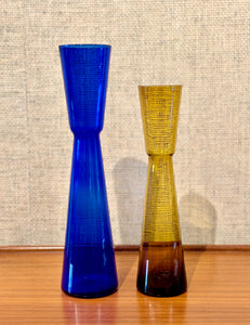 Cobalt blue glass vase by Fabian Lundqvist for Alsterfors Glasbruk