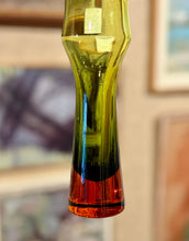 Load image into Gallery viewer, Green and orange glass vase by Bo Borgström for Åseda Glasbruk