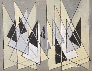 'Grey Geometric Abstract’ by Sven Johansson