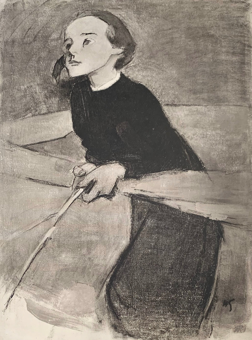 'Girl by the Fence, 1941' (Flicka vid gärdesgard, 1941) by Helene Schjerfbeck