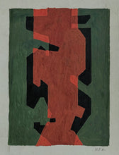 Load image into Gallery viewer, 'Abstract Form - Green, Red and Black' by Heinz Friedrich Kirchner