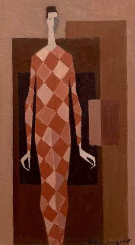 'Harlequin with Cubist Background' by Fabian Lundqvist