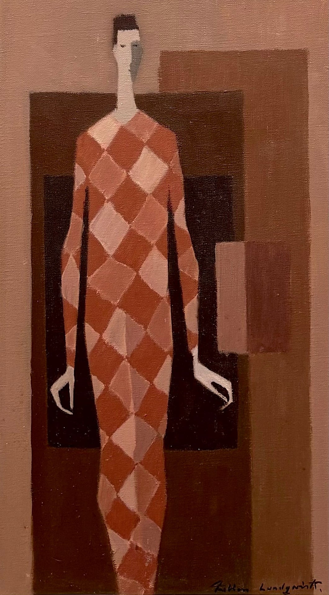 'Harlequin with Cubist Background' by Fabian Lundqvist