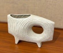 Load image into Gallery viewer, Modernist Japanese Ikebana vessel with offset circular opening