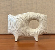 Load image into Gallery viewer, Modernist Japanese Ikebana vessel with offset circular opening