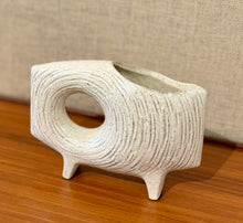 Load image into Gallery viewer, Modernist Japanese Ikebana vessel with offset circular opening