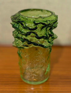 Large green glass vase by Kaj Blomqvist for Kumela Riihimäki, Finland