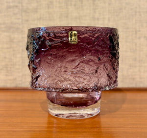 Large purple glass bowl / vase by Kaj Blomqvist for Kumela Riihimäki, Finland