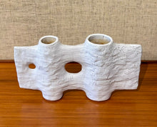 Load image into Gallery viewer, Modernist large Japanese Ikebana vessel with two circular openings