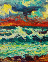 Load image into Gallery viewer, &#39;Coastal Scene With Figures and Choppy Seas&#39; by Leif Dreier Gaihede