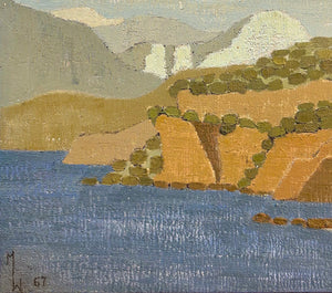 'Coastal Scene at Cala Gonone, Sardinia' by Marit Wahlström Schönbäck