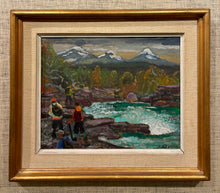 Load image into Gallery viewer, &#39;Mountain Hikers Along River&#39; by Jürgen von Konow