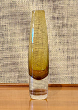 Load image into Gallery viewer, Mustard yellow glass vase by Bo Borgström for Åseda Glasbruk