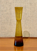 Load image into Gallery viewer, Mustard yellow glass vase by Fabian Lundqvist for Alsterfors Glasbruk