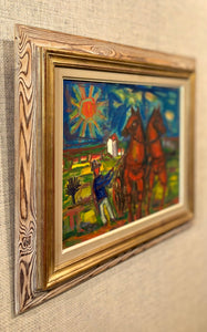 'Farmer with Ardennes Horses in Field' by Olaf Tangen