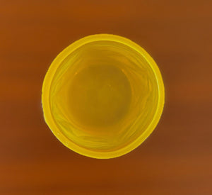 Orange/yellow vase / candle holder by Christer Sjögren for Lindshammar