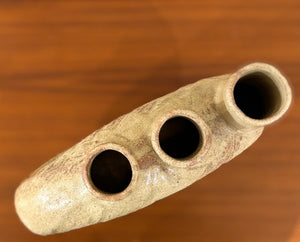 Oval shaped with three openings Japanese Ikebana vessel